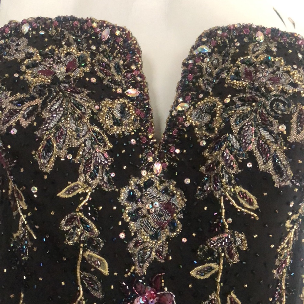 Stephen Yearick beaded black gown